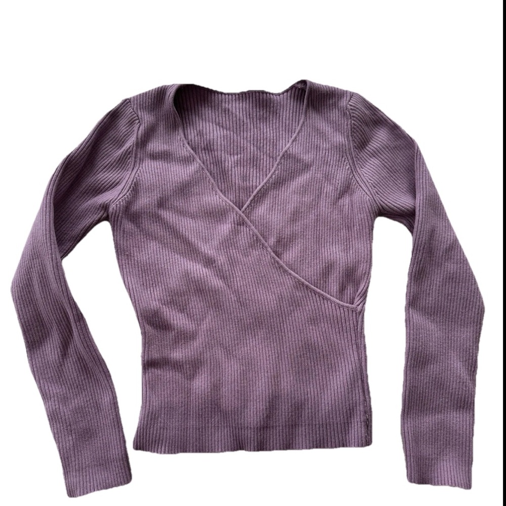 Chicwish Women's V-Neck Knit Top Lilac Size Small Boho chic Indie Romantic